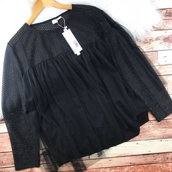 NWT‎ lost ink plus size top with metallic overlay - Picture 4 of 8